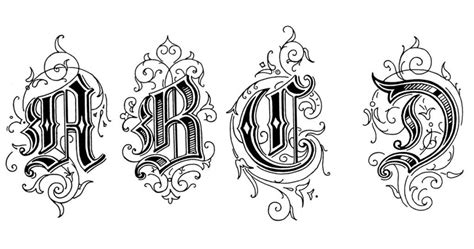 Gothic Letters Gothic Lettering Typography Alphabet Gothic Alphabet