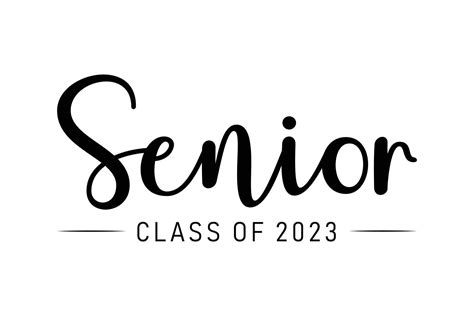 Calligraphy Simple Black Ink Lettering Senior Class Of 2023 Vector
