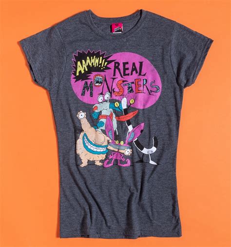 The show focuses on three young monsters—ickis. Women's Nickelodeon Aaahh!!! Real Monsters Charcoal Marl ...