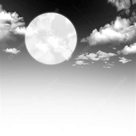 Night Sky Moon White Transparent Night Sky Clouds White Moon Png