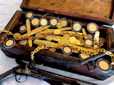 Authentic Treasure Chest Really Held Gold Doubloons Pirate Gold Coins