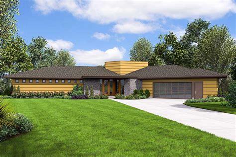Contemporary 3 Bed House Plan With Angled Garage And Living Space 69699am Architectural