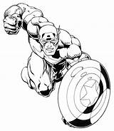 Marvel Coloring Captain America sketch template