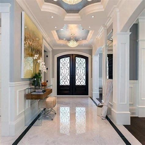 Get some indoor plant and place it by the sides of the floor. Top 50 Best Entryway Tile Ideas - Foyer Designs