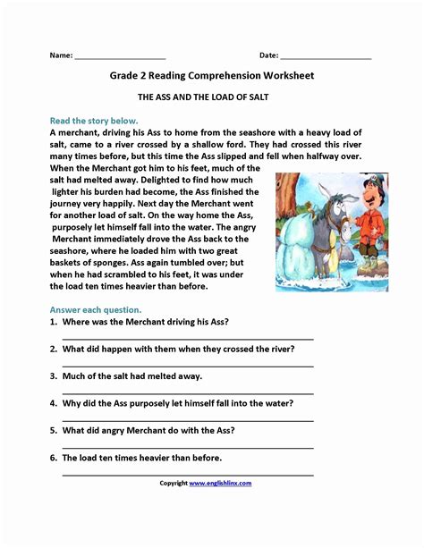 4th Grade Reading Comprehension Worksheets Multiple Choice Pdf Free
