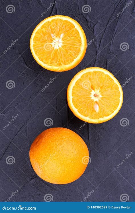 One Whole And Two Halves Of Orange Stock Image Image Of Refreshment