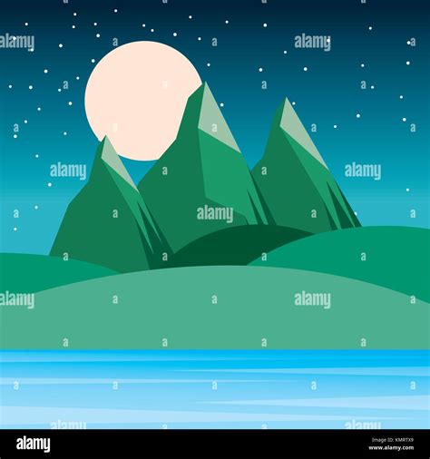 Beautiful Dusk And Night Scenery Stock Vector Images Alamy