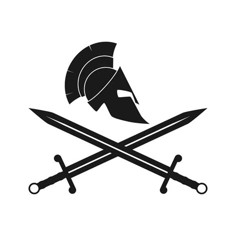 Spartan Helmet And Crossed Swords — Stock Vector © Taronin 100867552