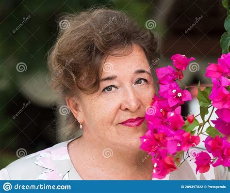 Close Up Portrait Of Beautiful Older Woman Stock Photo Image Of