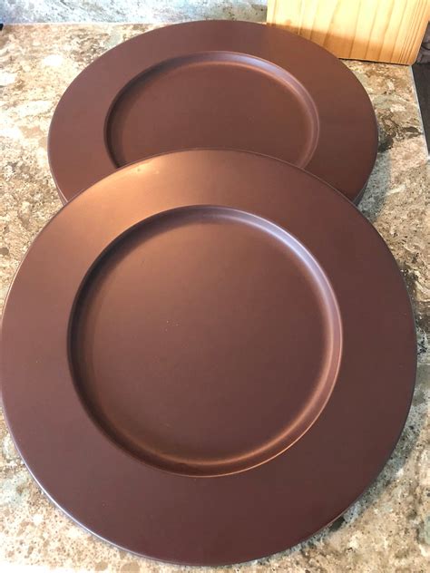 Brown Plate Chargers Set Of 8 Etsy