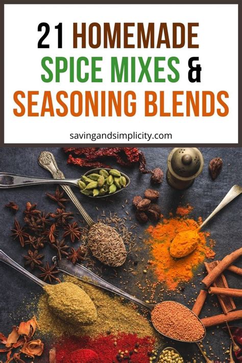 21 Homemade Spice Mixes And Seasoning Blends Saving And Simplicity