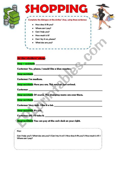 At The Clothes´shop Esl Worksheet By Ascincoquinas