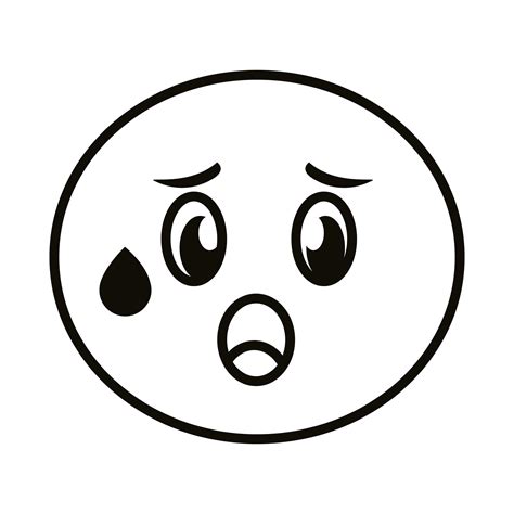 Terrified Emoji Face Classic Line Style Icon 2718847 Vector Art At Vecteezy