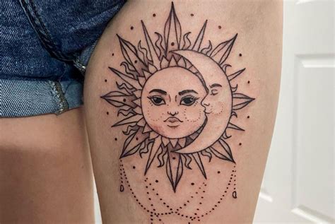 100 Stylish Sun And Moon Tattoos With Meanings The Trend Scout