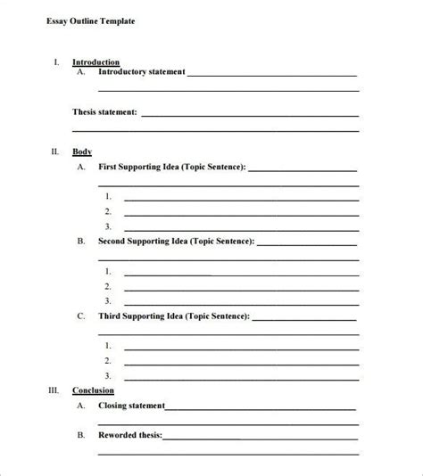 Blank Outline Template 5 Free Sample Example Format Download With