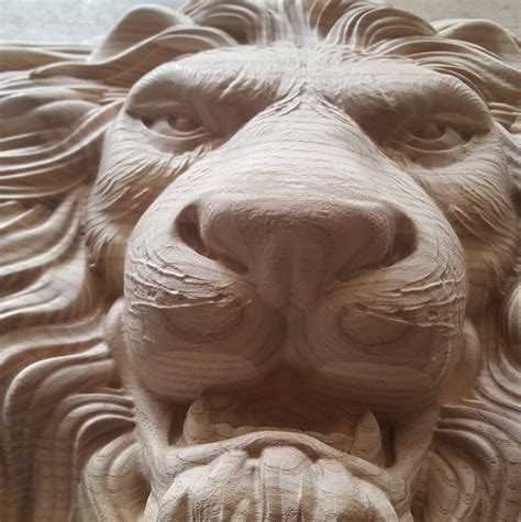 Carved Lion Wood Applique Rosette Lion Head Etsy