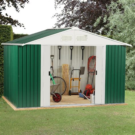 A nice and simple way to make your small storage shed stand out is to give it a barn door and to paint. Hot Dipped Galvanised Steel Garden Storage Sheds, Metal ...