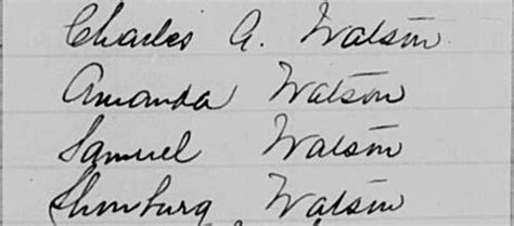 Charles A Watson Household 1895 New Jersey State Census
