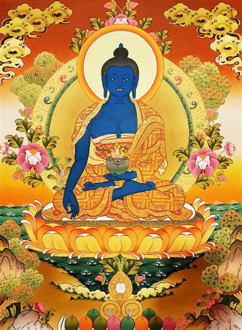 With about 470 million followers, scholars consider buddhism one of the major world. Medicine Buddha Thangka | traditionalartofnepal.com