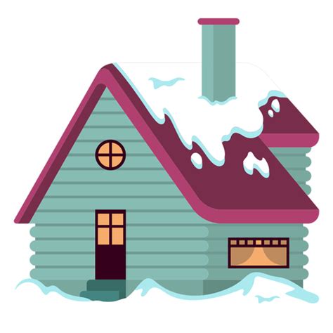 House Snowed Colorful Transparent Png And Svg Vector File