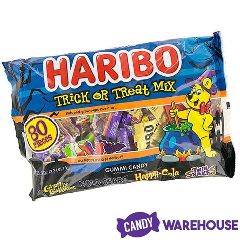 Haribo Halloween Mix Gummy Snack Packs Candy 80 Piece Bag Halloween