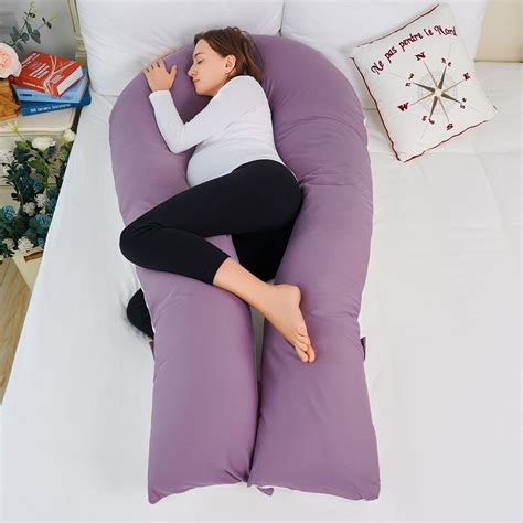 Queen Rose Purple And White Pregnancy U Shaped Pillow For Pregnant