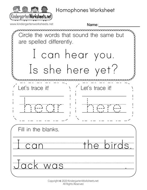 Homophones Worksheet Free Printable Digital And Pdf