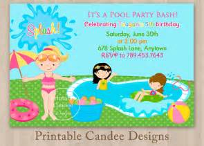 Pool Party Invitations For Kids Free Printable | Party invitations printable, Party invitations ...