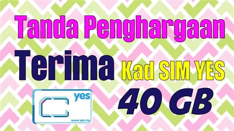 Thank you for your kind attention and cooperation. Terima Kad SIM 40 GB daripada YTL Foundation Sebagai ...