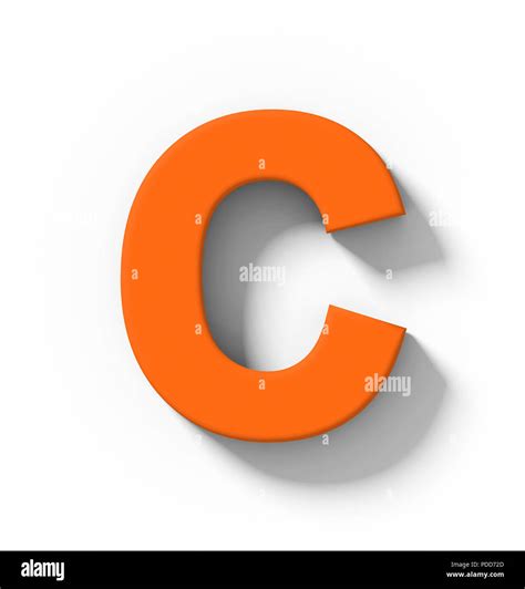 Letter C 3d Orange Isolated On White With Shadow Orthogonal