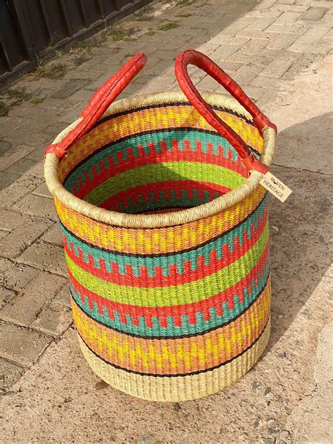 Large Woven Laundry Basket African Woven Basket Storage Etsy