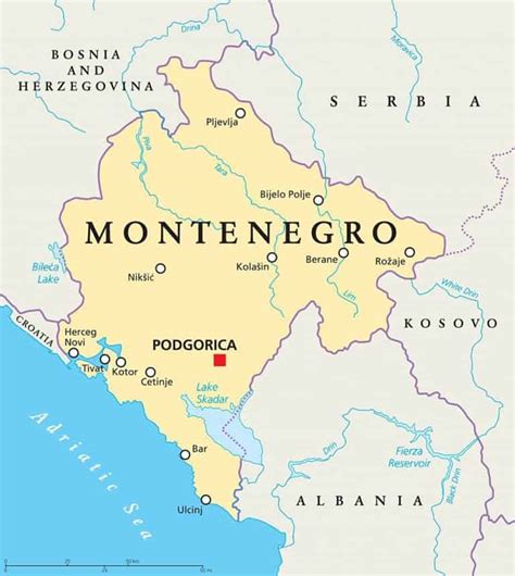 Mapas De La Rep Blica De Montenegro Mapas Politicos Y Turismo