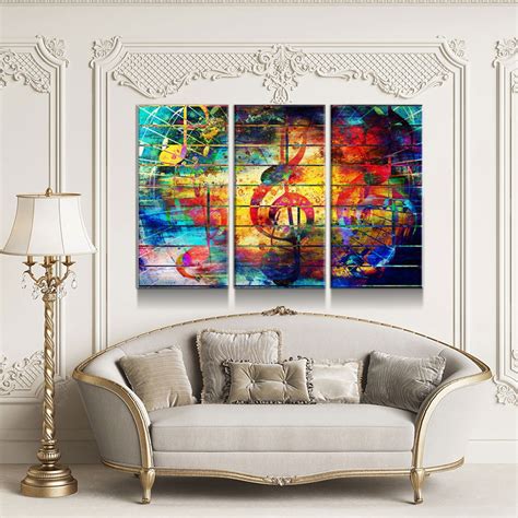 Abstract Music Notes Canvas Wall Art Abstract Music Art 3 Etsy