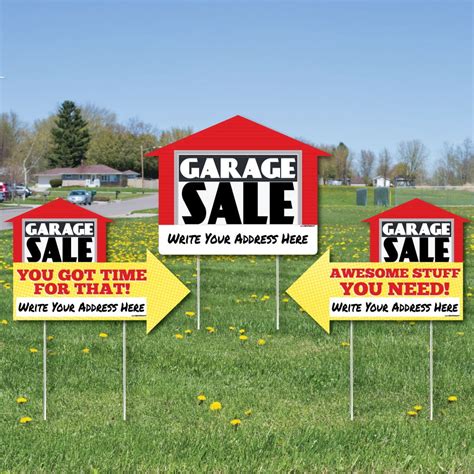 Garage Sale Signs Yard Sign With Stakes Double Sided Outdoor Lawn