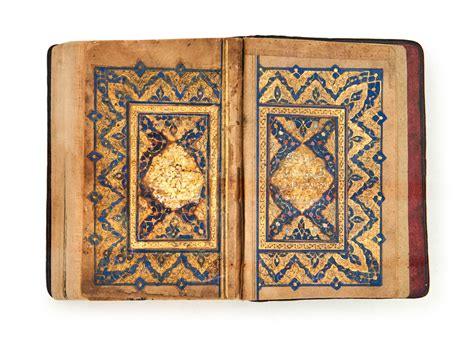 lot a highly elegant illuminated miniature ghubari quran safavid 17th century persia