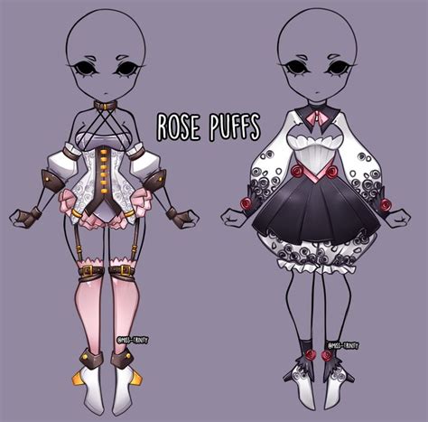 Rose Puffs Outfit Adopt Close By Miss Trinity On Deviantart Drawing