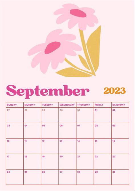 September Calendar 2023 September Calendar Calendar Background Study