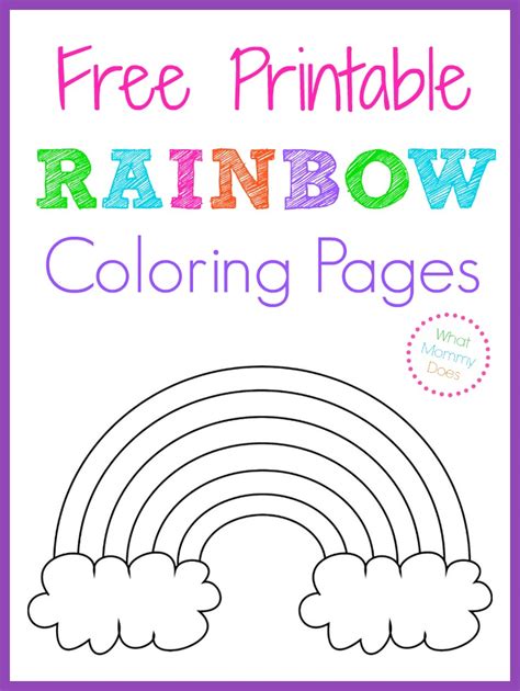 Free printable rainbow colouring sheet. Free Printable Rainbow Coloring Pages - What Mommy Does