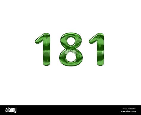 Green Number 181 Isolated White Background Stock Photo Alamy