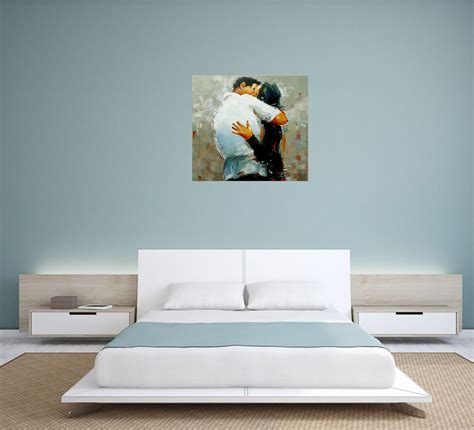 Passionate Embrace Original Painting Couple In Love Oil Etsy