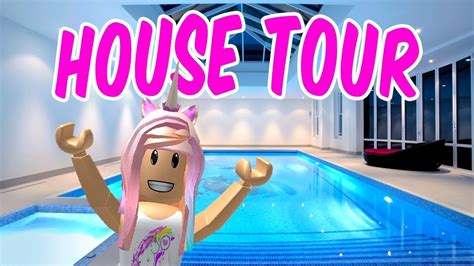 My Indoor Swimming Pool Roblox Mansion House Tour In Bloxburg Youtube