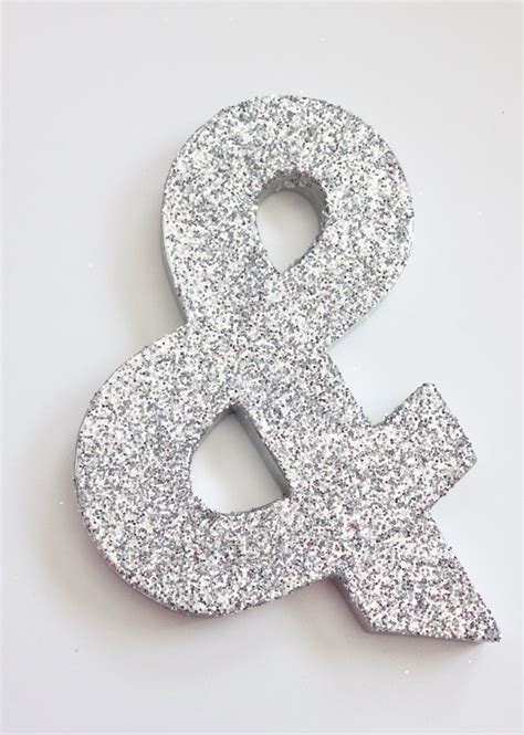 8 Glitter Letter Ampersand And Sign Glittered Silver