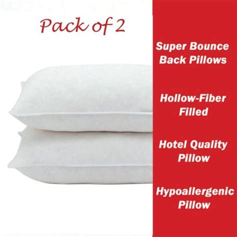 2 Pack Deluxe Super Bounce Back Pillows 100 Virgin Hollowfiber Ebay