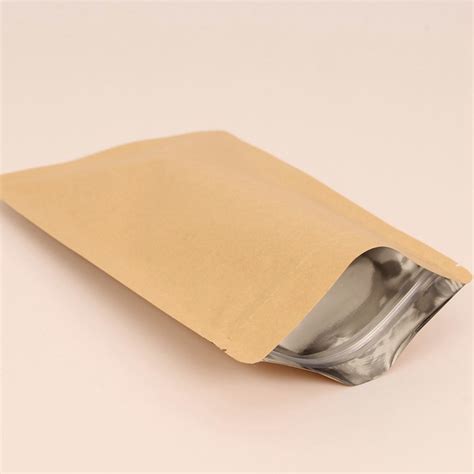 Zipper Top Brown Kraft Paper Bag For Dried Fruit Packing Kolysen