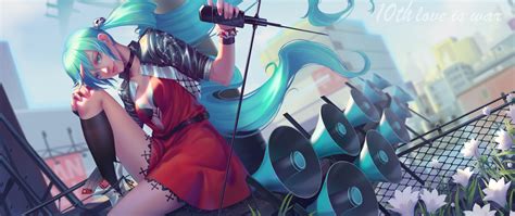 Download 2560x1080 Wallpaper Singer Anime Girl Hatsune