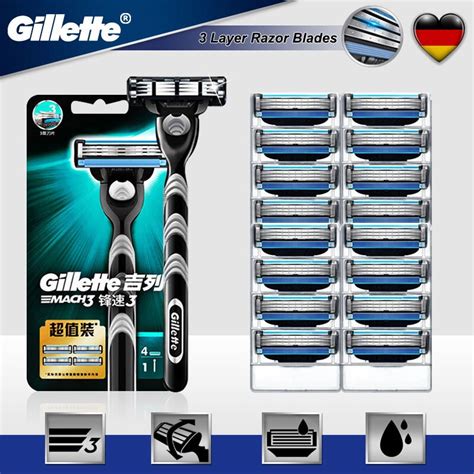 original gillette mach shaving razor blades brand mach3 for men beard shave blade shaving hair