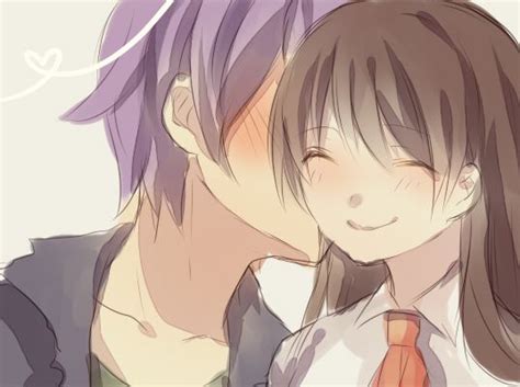 Ib Cheek Anime Kiss On The Cheek Cute Anime Love Anime Couple Kiss