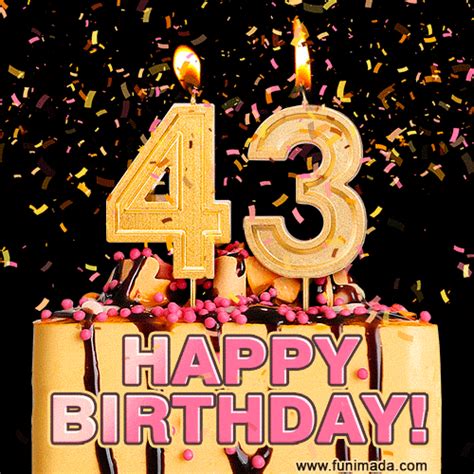 Happy 43rd Birthday Cake  And Video With Sound Free Download