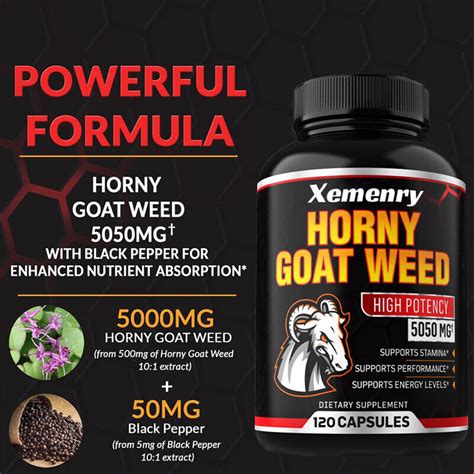 Horny Goat Weed Capsules Testosterone Booster For Men With Black Pepper Ebay