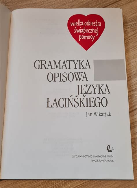 Gramatyka Opisowa Języka łacińskiego Wikarjak Pwn Gdańsk Kup Teraz